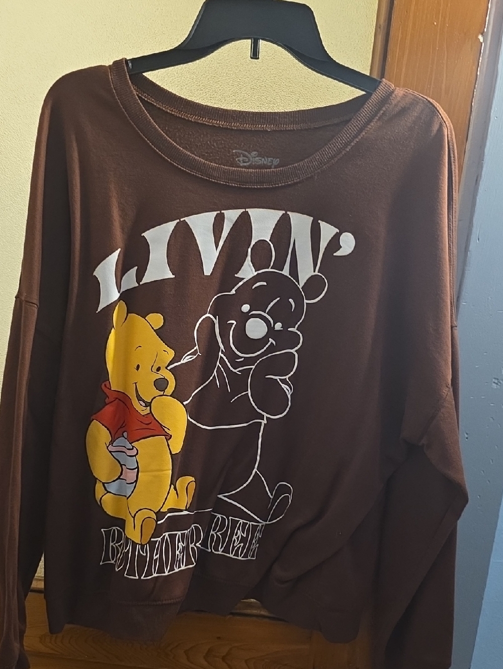 Disney Brown Sweatshirt with Yellow & Red Winnie the Pooh Graphic